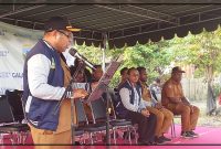 Ketua Panitia GSI Papua Tengah 2026, Tino Taribaba, saat menyampaikan laporan pelaksanaan GSI tingkat Provinsi Papua Tengah di Nabire, Senin (24/8/2026). Dok_Arief NT