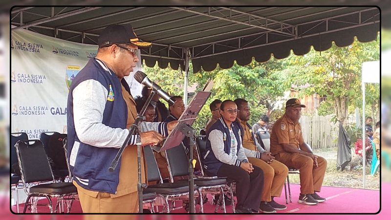 Ketua Panitia GSI Papua Tengah 2026, Tino Taribaba, saat menyampaikan laporan pelaksanaan GSI tingkat Provinsi Papua Tengah di Nabire, Senin (24/8/2026). Dok_Arief NT