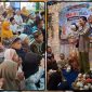 Pendongeng nasional Kak Harris bersama karakter boneka Ayis tampil menghibur sekaligus menyampaikan pesan edukatif kepada ratusan siswa dalam peringatan Maulid Nabi Muhammad SAW di sebuah sekolah di Jalan Kedung Mangu, Surabaya, Rabu (26/8/2026). Dok_Heri