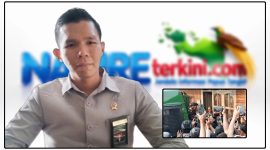 Humas Pengadilan Negeri Nabire, Kristofel Panggabean, memberikan keterangan terkait jalannya persidangan perkara pidana anak setelah majelis hakim membacakan putusan sela, Rabu (26/8/2026). Dok_TN