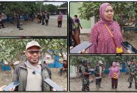 Kepala Kampung Wadio Wartina bersama jajaran pemerintah dan aparat saat meninjau lokasi rencana pembangunan sumur bor di sekitar Masjid Al-Ansor, SP 3, Kampung Wadio, Distrik Nabire Barat. Dok_Arief NT