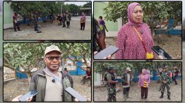 Kepala Kampung Wadio Wartina bersama jajaran pemerintah dan aparat saat meninjau lokasi rencana pembangunan sumur bor di sekitar Masjid Al-Ansor, SP 3, Kampung Wadio, Distrik Nabire Barat. Dok_Arief NT