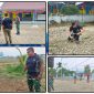 Danramil Nabire Kapten Inf. LA Sabara bersama tim melakukan survei titik sumber air untuk persiapan pembangunan sumur bor bagi masyarakat terdampak kekeringan di Nabire Barat. Dok_Arief NT