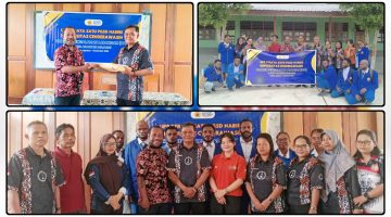 Mahasiswa PPL UPP PGSD FKIP Universitas Cenderawasih Kelas Nabire bersama jajaran SD Negeri 01 Kampung Wiraska, Distrik Yaro, saat kegiatan penyerahan mahasiswa PPL, Sabtu (29/8/2026). Dok_Pri-AM