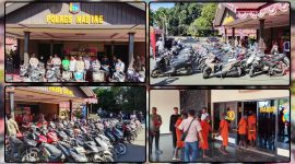 Kapolres Nabire AKBP Samuel D. Tatiratu, S.I.K., S.H., CPHR, saat menyampaikan hasil Operasi Sikat Noken 2026 dalam press release di Mapolres Nabire, Senin (10/8/2026). Dok_Arief NT
