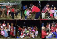 Warga Kampung Sanoba antusias mengikuti lomba panjat pinang dan gigit kelereng dalam memeriahkan HUT ke-81 Kemerdekaan RI. Dok_Arief NT