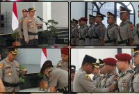 Kapolres Nabire AKBP Samuel Dominggus Tatiratu memimpin upacara pengukuhan dan serah terima jabatan sejumlah pejabat Polres Nabire, Kamis (27/8/2026). Dok_Humas Polres Nabire