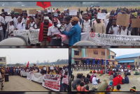 Massa Solidaritas Pelajar West Papua (SPWP) menyampaikan aspirasi dalam aksi Jilid III di Kantor Dinas Pendidikan dan Kebudayaan Provinsi Papua Tengah, Nabire, Selasa (15/9/2026). Dok_Arief NT