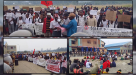 Massa Solidaritas Pelajar West Papua (SPWP) menyampaikan aspirasi dalam aksi Jilid III di Kantor Dinas Pendidikan dan Kebudayaan Provinsi Papua Tengah, Nabire, Selasa (15/9/2026). Dok_Arief NT