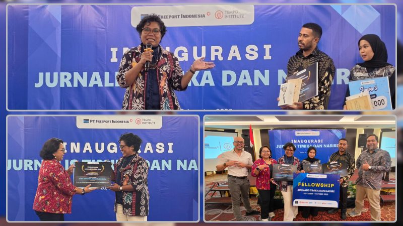 Enam jurnalis dari Nabire dan Mimika menerima penghargaan dalam lomba penulisan profil sosok inspiratif Papua yang digelar PTFI bersama Tempo Institute di Timika. (Dok. Istimewa)