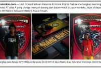 Personel Unit Opsnal Sat Reskrim Polres Nabire mengamankan terduga pelaku pencurian berinisial AT alias A di wilayah Nabire, Selasa (8/9/2026). Dok_SatRes