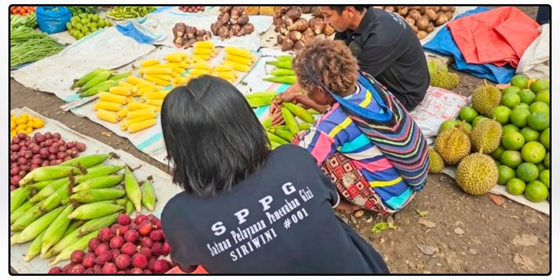 SPPG Nabire Dapur Siriwini 01 mengutamakan bahan pangan lokal untuk memenuhi kebutuhan menu Program Makan Bergizi Gratis (MBG) sekaligus melibatkan pedagang dan petani lokal di Nabire. Dok_Ist