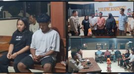 Personel Polsek Makimi bersama keluarga dalam proses penyelesaian laporan orang hilang dan penyerahan anak kepada pihak keluarga di Aula Polsek Makimi, Selasa (15/9/2026). Dok_ Andi NT