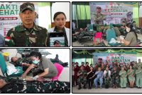 Personel TNI, keluarga besar TNI, dan masyarakat mengikuti kegiatan donor darah dalam rangka HUT ke-81 TNI di Aula Makodim 1705/Nabire, Minggu (20/9/2026). Dok_Pri-173/PVB