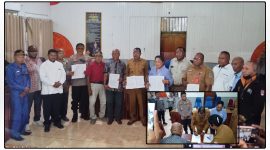 Bupati Nabire menyampaikan permohonan maaf kepada jajaran GKI Tanah Papua dalam audiensi yang berlangsung di Polres Nabire. Dok_Arief NT