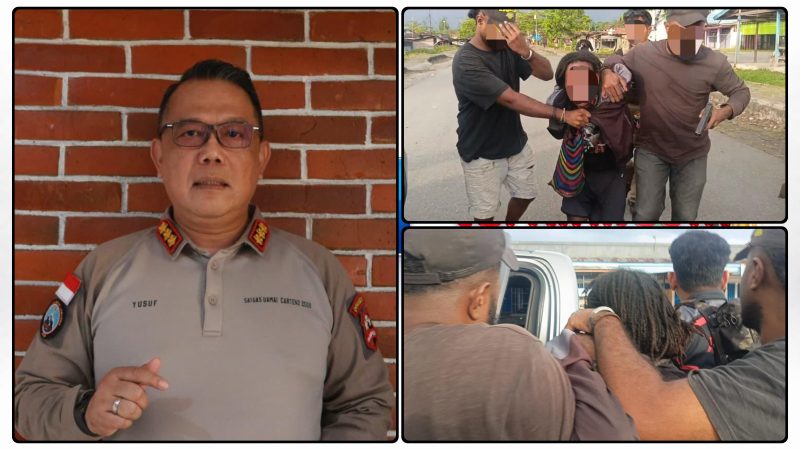 Tim Satgas Kepolisian Operasi Damai Cartenz-2026 bersama Polres Yahukimo mengamankan seorang pria berinisial NB terkait perkara penembakan di Distrik Dekai, Yahukimo. Dok_ODC26