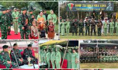 Danrem 173/PVB Dampingi Pangdiv III Kostrad dalam Tradisi Pembaretan di Nabire