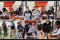 Kapolres Nabire AKBP Samuel Dominggus Tatiratu saat memimpin pemusnahan barang bukti narkotika di Mapolres Nabire, Selasa (29/9/2026). Dok_Arief NT
